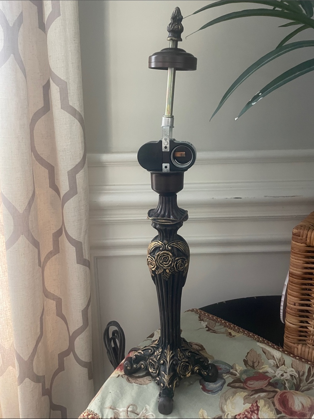 Vintage Cheyenne Art Nouveau Bronze and Gold Table Lamp